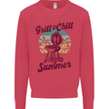 Chill & Grill Funny Summer BBQ Braai Kids Sweatshirt Jumper Heliconia
