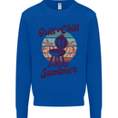 Chill & Grill Funny Summer BBQ Braai Kids Sweatshirt Jumper Royal Blue