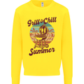 Chill & Grill Funny Summer BBQ Braai Kids Sweatshirt Jumper Yellow