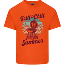 Chill & Grill Funny Summer BBQ Braai Kids T-Shirt Childrens Orange