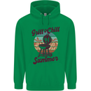 Chill & Grill Funny Summer BBQ Braai Mens 80% Cotton Hoodie Irish Green