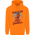 Chill & Grill Funny Summer BBQ Braai Mens 80% Cotton Hoodie Orange