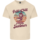 Chill & Grill Funny Summer BBQ Braai Mens Cotton T-Shirt Tee Top Natural