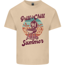 Chill & Grill Funny Summer BBQ Braai Mens Cotton T-Shirt Tee Top Sand