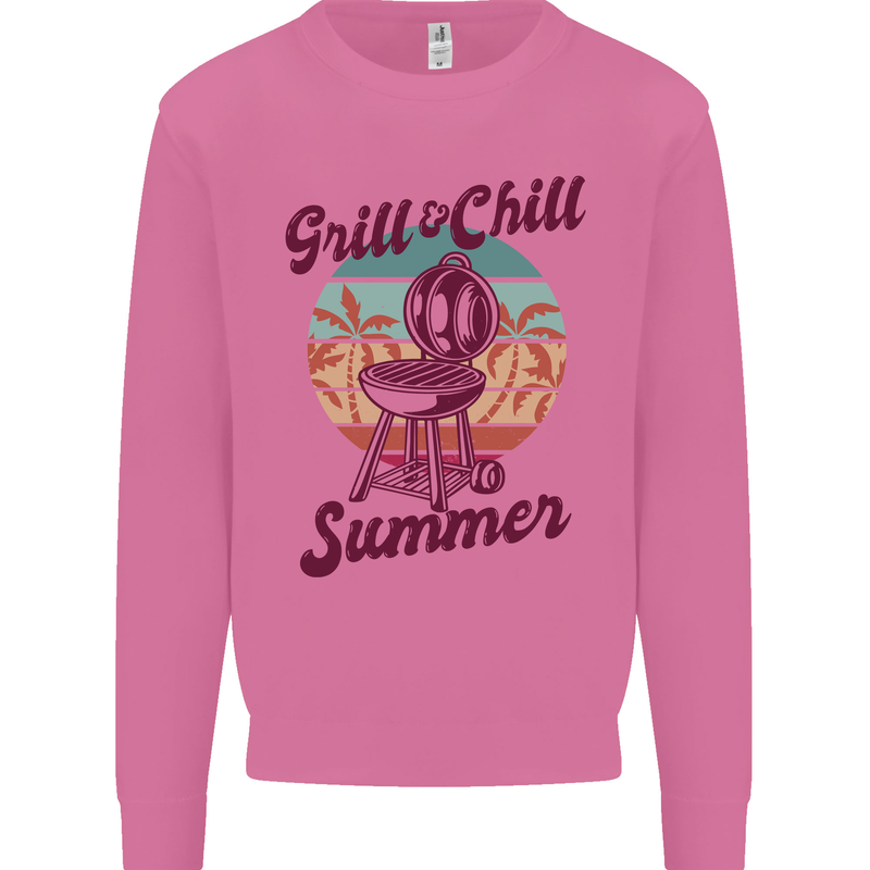 Chill & Grill Funny Summer BBQ Braai Mens Sweatshirt Jumper Azalea