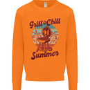 Chill & Grill Funny Summer BBQ Braai Mens Sweatshirt Jumper Orange