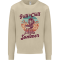 Chill & Grill Funny Summer BBQ Braai Mens Sweatshirt Jumper Sand