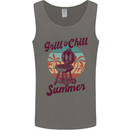 Chill & Grill Funny Summer BBQ Braai Mens Vest Tank Top Charcoal