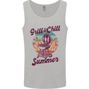 Chill & Grill Funny Summer BBQ Braai Mens Vest Tank Top Sports Grey
