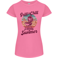 Chill & Grill Funny Summer BBQ Braai Womens Petite Cut T-Shirt Azalea