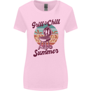 Chill & Grill Funny Summer BBQ Braai Womens Wider Cut T-Shirt Light Pink