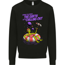 Chilled Out Alien With a Beer and Weed Funny Kids Sweatshirt Jumper Black