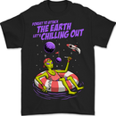Chilled Out Alien With a Beer and Weed Funny Mens T-Shirt 100% Cotton BLACK