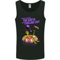 Chilled Out Alien With a Beer and Weed Funny Mens Vest Tank Top Black