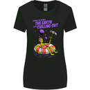 Chilled Out Alien With a Beer and Weed Funny Womens Wider Cut T-Shirt Black