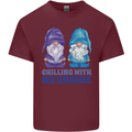 Chilling With My Gnomie Funny Gnomes Mens Cotton T-Shirt Tee Top Maroon