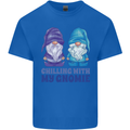 Chilling With My Gnomie Funny Gnomes Mens Cotton T-Shirt Tee Top Royal Blue