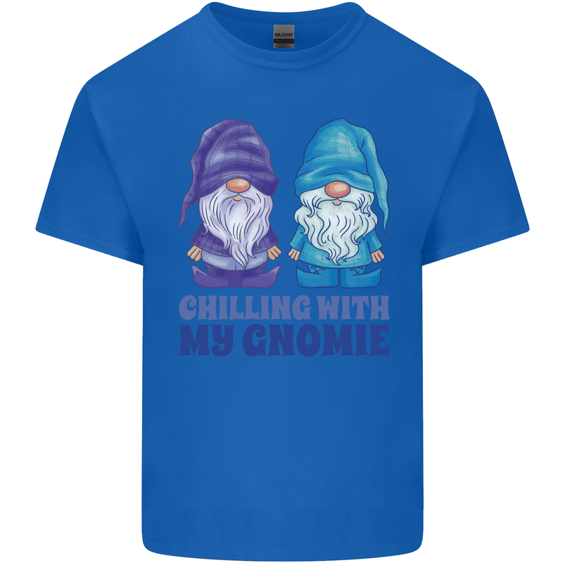 Chilling With My Gnomie Funny Gnomes Mens Cotton T-Shirt Tee Top Royal Blue