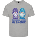 Chilling With My Gnomie Funny Gnomes Mens Cotton T-Shirt Tee Top Sports Grey