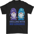 Chilling With My Gnomie Funny Gnomes Mens T-Shirt 100% Cotton Black
