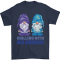 Chilling With My Gnomie Funny Gnomes Mens T-Shirt 100% Cotton Navy Blue