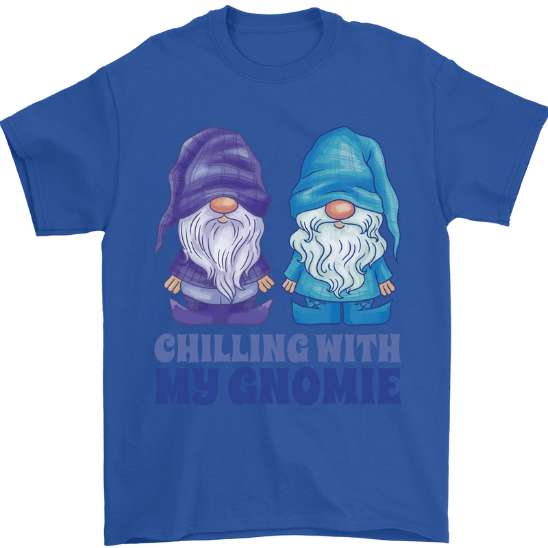 Chilling With My Gnomie Funny Gnomes Mens T-Shirt 100% Cotton Royal Blue