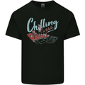 Chilling in Valhalla Funny Viking Fishing Fisherman Kids T-Shirt Childrens Black