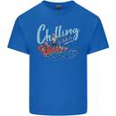 Chilling in Valhalla Funny Viking Fishing Fisherman Mens Cotton T-Shirt Tee Top Royal Blue
