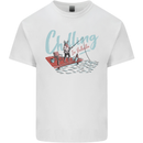 Chilling in Valhalla Funny Viking Fishing Fisherman Mens Cotton T-Shirt Tee Top White