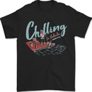 Chilling in Valhalla Funny Viking Fishing Fisherman Mens T-Shirt 100% Cotton Black