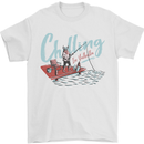 Chilling in Valhalla Funny Viking Fishing Fisherman Mens T-Shirt 100% Cotton White