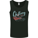 Chilling in Valhalla Funny Viking Fishing Fisherman Mens Vest Tank Top Black