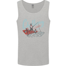 Chilling in Valhalla Funny Viking Fishing Fisherman Mens Vest Tank Top Sports Grey