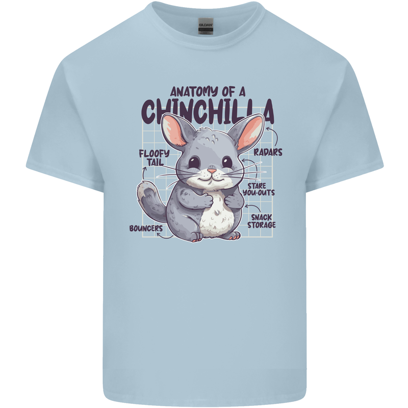 Chinchilla Anatomy Mens Cotton T-Shirt Tee Top Light Blue