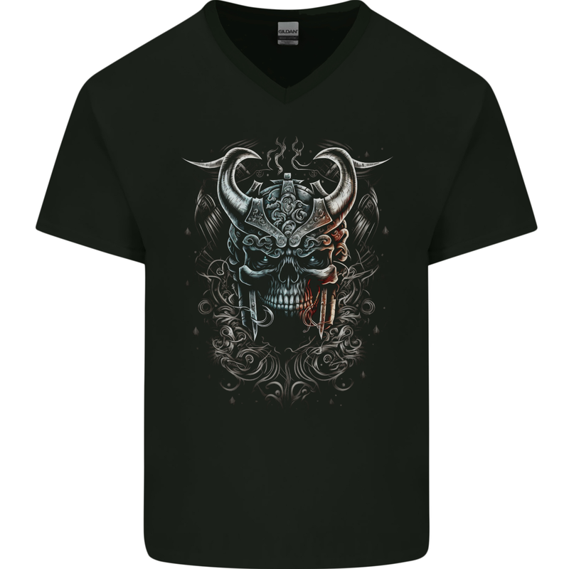 Chinese Dragon Fantasy 1 Mens V-Neck Cotton T-Shirt Black