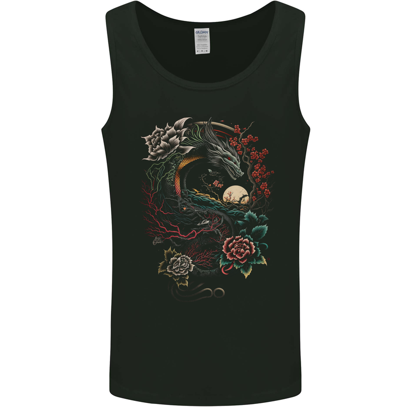 Chinese Dragon Fantasy 2 Mens Vest Tank Top Black
