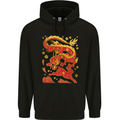 Chinese New Year Dragon vs Rabbit Mens 80% Cotton Hoodie Black