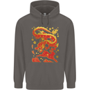 Chinese New Year Dragon vs Rabbit Mens 80% Cotton Hoodie Charcoal