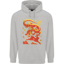 Chinese New Year Dragon vs Rabbit Mens 80% Cotton Hoodie Sports Grey