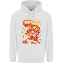 Chinese New Year Dragon vs Rabbit Mens 80% Cotton Hoodie White