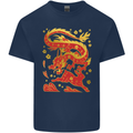Chinese New Year Dragon vs Rabbit Mens Cotton T-Shirt Tee Top Navy Blue