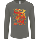 Chinese New Year Dragon vs Rabbit Mens Long Sleeve T-Shirt Charcoal