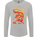 Chinese New Year Dragon vs Rabbit Mens Long Sleeve T-Shirt Sports Grey