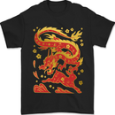 Chinese New Year Dragon vs Rabbit Mens T-Shirt 100% Cotton Black