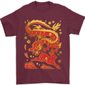 Chinese New Year Dragon vs Rabbit Mens T-Shirt 100% Cotton Maroon