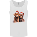 Chocolate Labrador Christmas Puppies Xmas Mens Vest Tank Top White