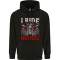 Choke People Funny Biker Motorcycle Skull Childrens Kids Hoodie Black