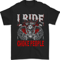 Choke People Funny Biker Motorcycle Skull Mens T-Shirt 100% Cotton Black