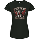 Choppers Ride to Bike Outlaw Biker Motorcycle Womens Petite Cut T-Shirt Black