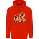 Chow Chows Dog Puppy Mens 80% Cotton Hoodie Bright Red